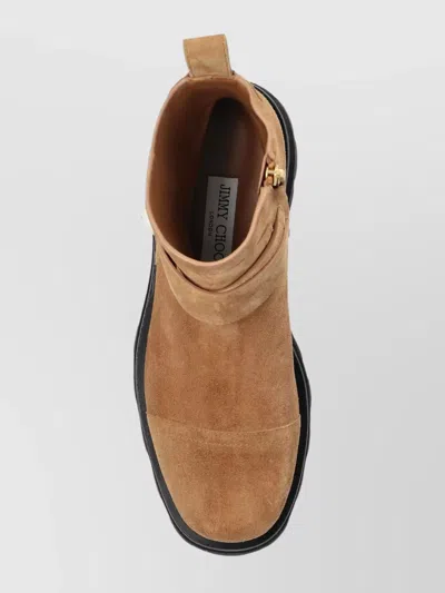 Jimmy Choo Ankle Boots With Lug Sole And Round Toe In Brown