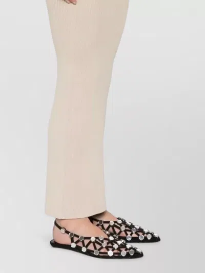 Max Mara High Waisted Ribbed Ankle Length Skirt In Neutral