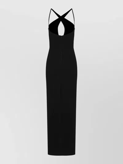 Monot Long Evening Dress Cutout Back Straps In Black