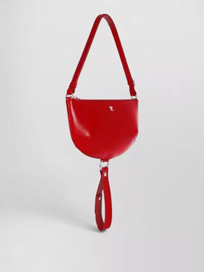 Courrèges Eclipse Moon Shoulder Bag Adjustable Strap In Red