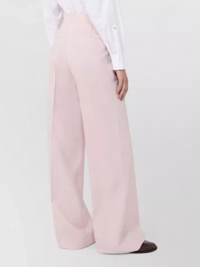 Max Mara High Waist Wide Leg Pleated Trousers In Pink