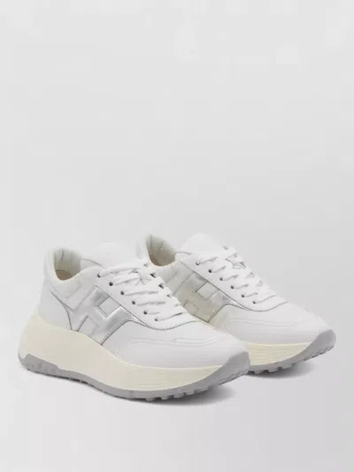 Hogan Platform Low Top Sneakers Contrast Sole In Gray