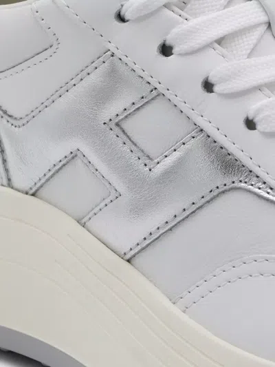 Hogan Platform Low Top Sneakers Contrast Sole In Gray