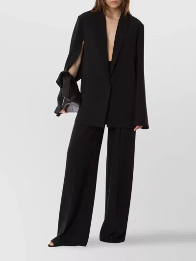 Alberta Ferretti Tailored Suit Jacket And Wide-leg Trousers In Black