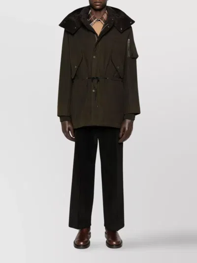 Baracuta Cotton Parka With Hood And Pockets In Gray