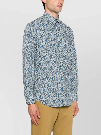 Paul Smith Printed Shirt In Blue