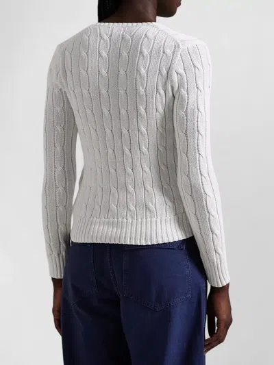 Polo Ralph Lauren Womens Logo-embroidery Cotton-knit Jumper White Xl In White