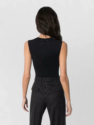 Maison Margiela Round Neck Sleeveless Stretch Body In Gray