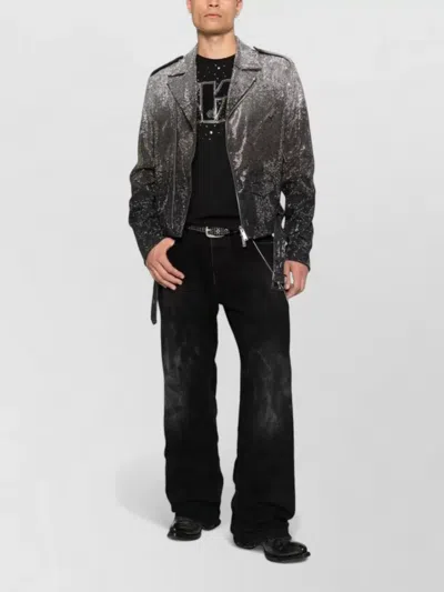 Dsquared2 Shadow Mini Jacket Belt Sequin Lapels In Gray