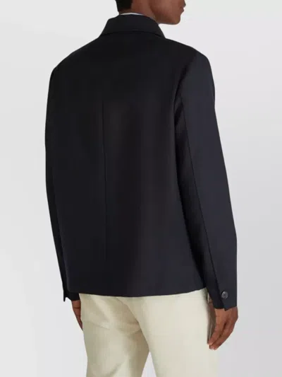 Incotex Pocketed Collared Jacket Front Pockets In Black