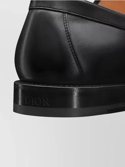 Dior Loafer With Embossed Detailing And Round Toe In Black