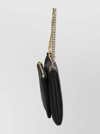 Michael Kors Textured Crossbody Bag Chain Strap In Black