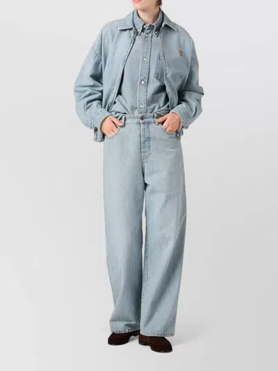 Miu Miu Tailored Trousers Belt Loops Five Pocket Design In Brown