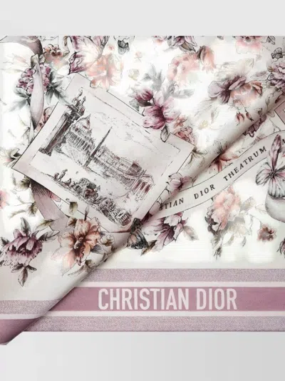 Dior Floral Square Scarf Accessory In Pink