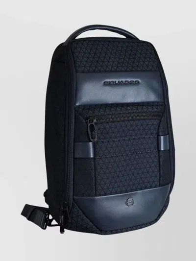 Piquadro Tablet Backpack Adjustable Straps Front Pocket In Blue