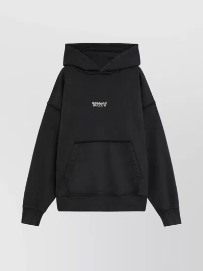 Barrow Graphic Print Hoodie Front Pocket In Black