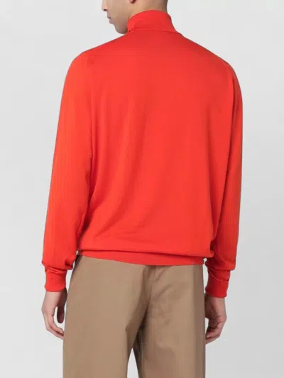John Smedley Wool Turtleneck Sweater Long Sleeves In Red