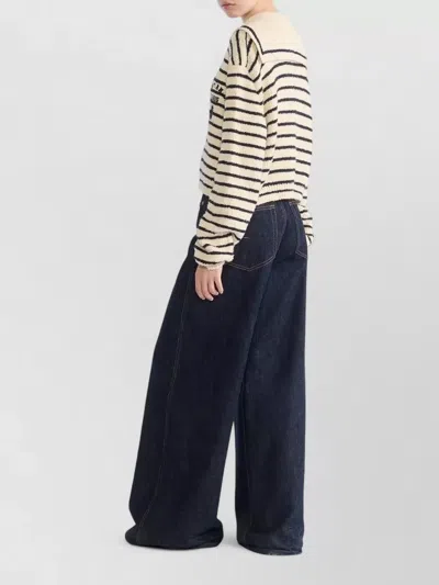 Dior Striped Knitwear Cardigan Long Sleeves In Brown