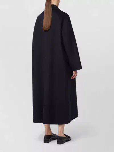 Max Mara Long Belted Coat Lapel Collar Pockets In Black