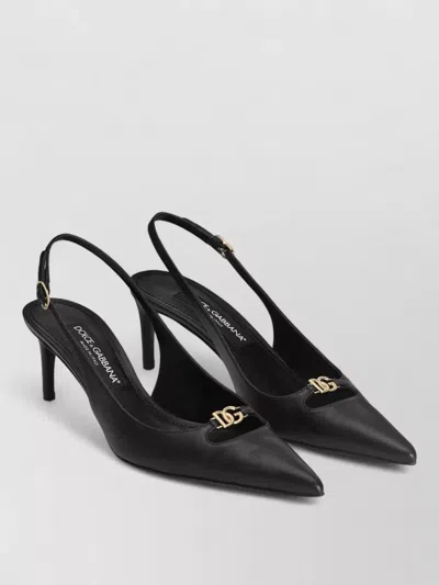 Dolce & Gabbana Slingback Pumps Pointed Toe Stiletto Heel In Black
