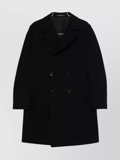 Tagliatore Arden Double-breasted Coat In Black