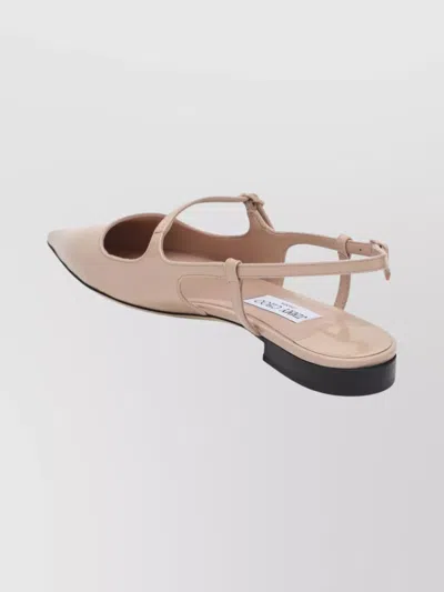 Jimmy Choo Scarpa Didi Flat Nude In Patent Leather In Brown