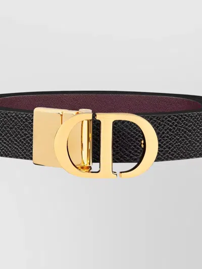 Dior Signature Reversible Belt Gold-tone Buckle In Brown