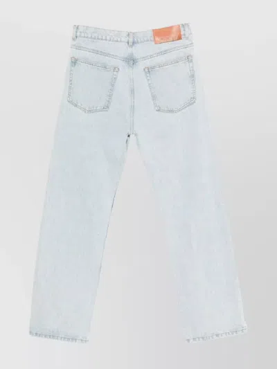 Msgm Light Wash Straight-leg Denim Pants With Classic Five-pocket Styling In Blue