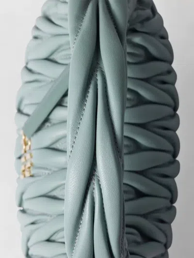 Miu Miu Crossbody Bag Detachable Strap Gold Tone Hardware In Blue