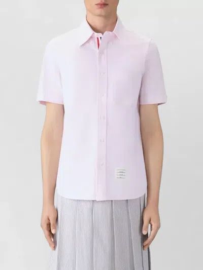 Thom Browne Cotton Shirt Button Down Collar Pocket In Blue