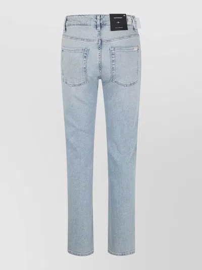 7 For All Mankind Calie Straight Leg Denim Five Pocket Trousers In Blue