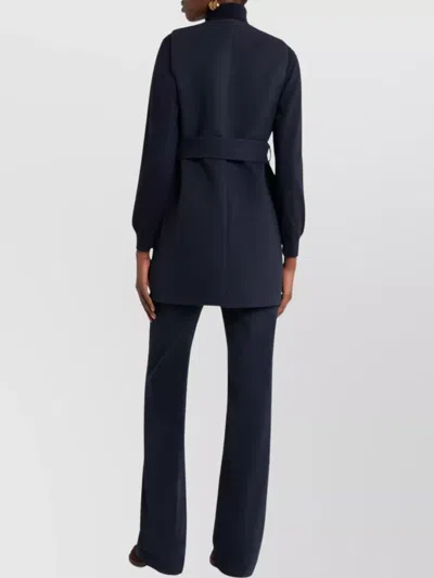 Etro Waist Belt Sleeveless Jacket Front Pockets In Blue