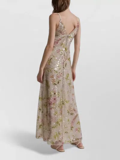 Alberta Ferretti Printed Sequins Long Dress Clothing In Multi