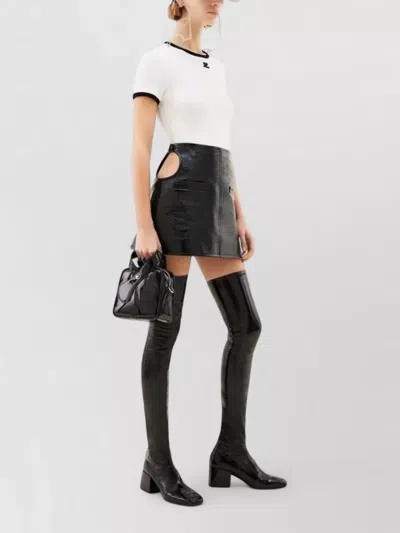 Courrèges Courreges Women Cotton T-shirt With Contrasting Profiles In White