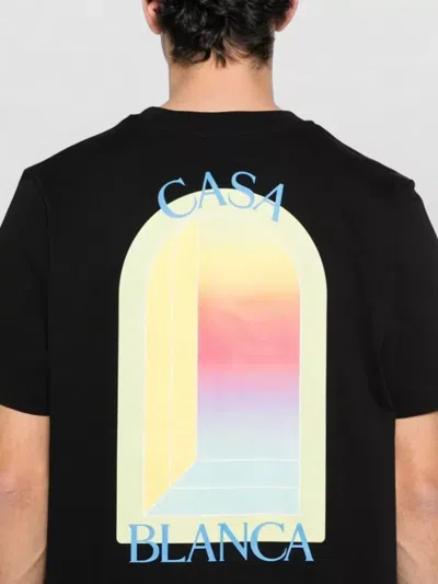 Casablanca Arche Graphic Print Crew Neck T Shirt In Black