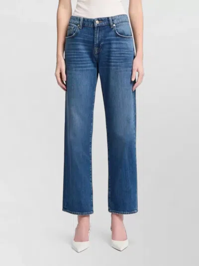 7 For All Mankind Calie Straight Leg Explorer Denim Trousers In Blue