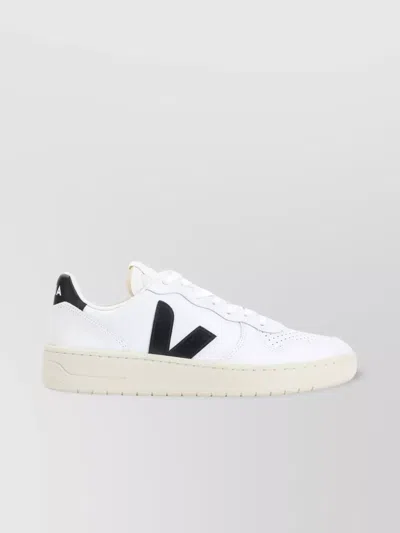 Veja Leather Sneakers With Contrast Heel Tab In White