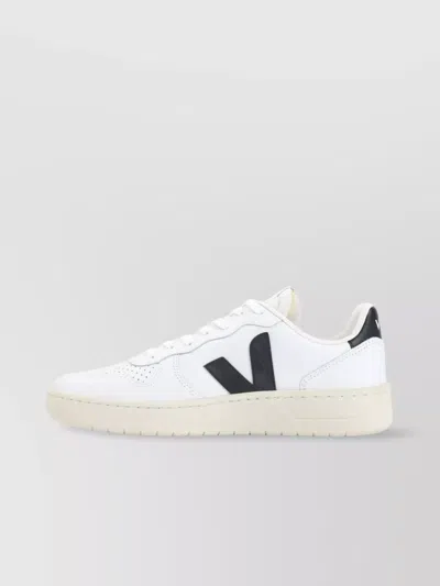 Veja Leather Sneakers With Contrast Heel Tab In White