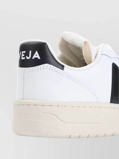 Veja Leather Sneakers With Contrast Heel Tab In White
