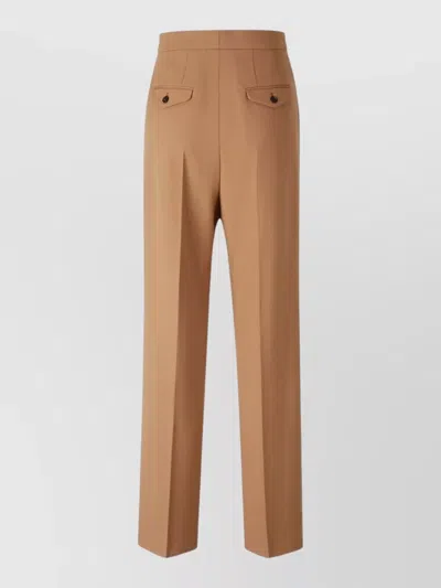 Chloé Chloe Pleated Straight-leg Wool Trousers In Black