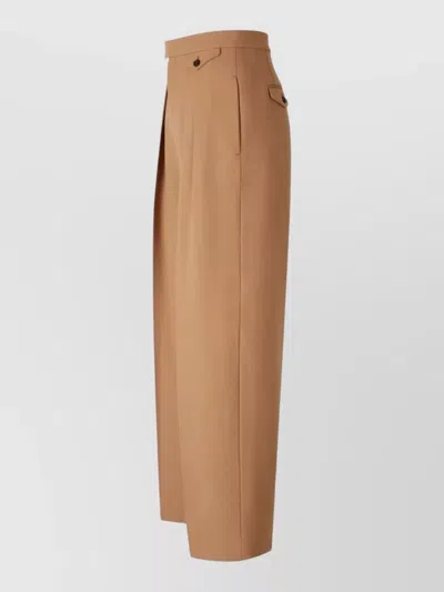 Chloé Chloe Pleated Straight-leg Wool Trousers In Black