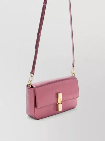 Furla Metallic Cross-body Bag Adjustable Strap In Pink