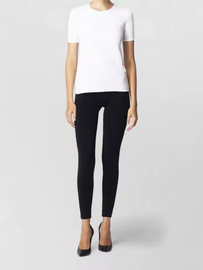 Wolford Crew Neck Short Sleeve Plain Top In White