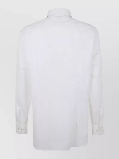 Etro Straight Shirt Long Sleeves Button Down Collar In White