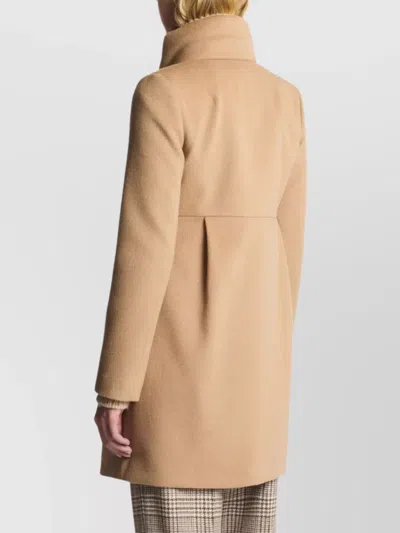 Fay Structured High-collar Jacket With Metal Toggle Closures In Brown