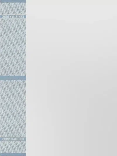 Dior Lightweight Rectangular Scarf Fringe Detail In Blue