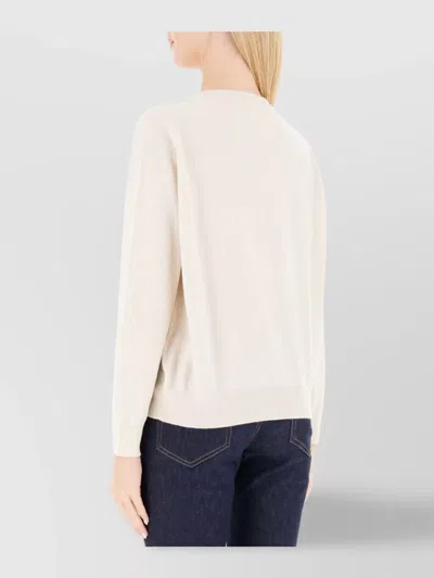 Ballantyne Crew Neck Long Sleeve Ribbed Knit Sweater In Blue