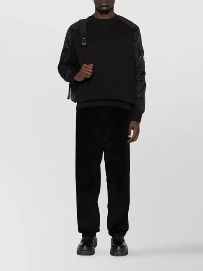 Moncler Corduroy Trousers With Pockets And Loops In Black
