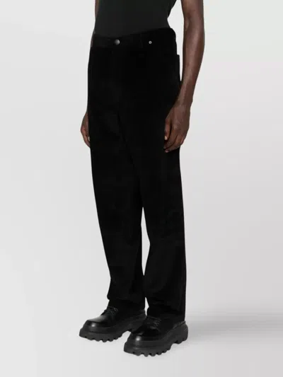Moncler Corduroy Trousers With Pockets And Loops In Black