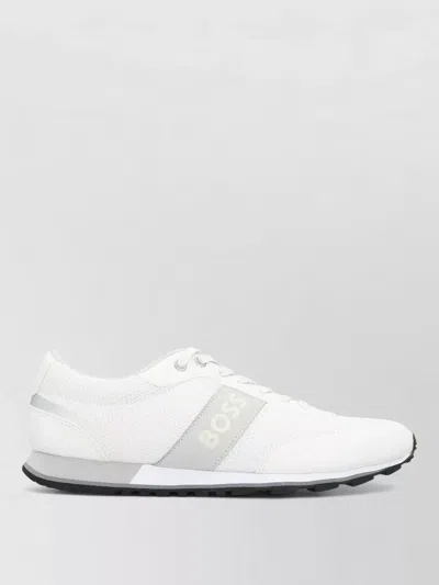 Hugo Boss Low Top Sneakers Technical Fabric Mesh In White
